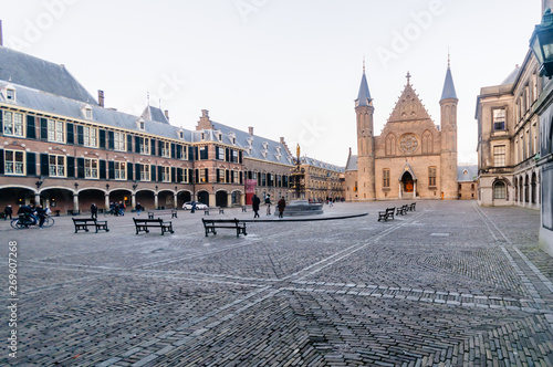 View towards the Ridderzaal, Binnenhof, Den Haag, The Hague. photo