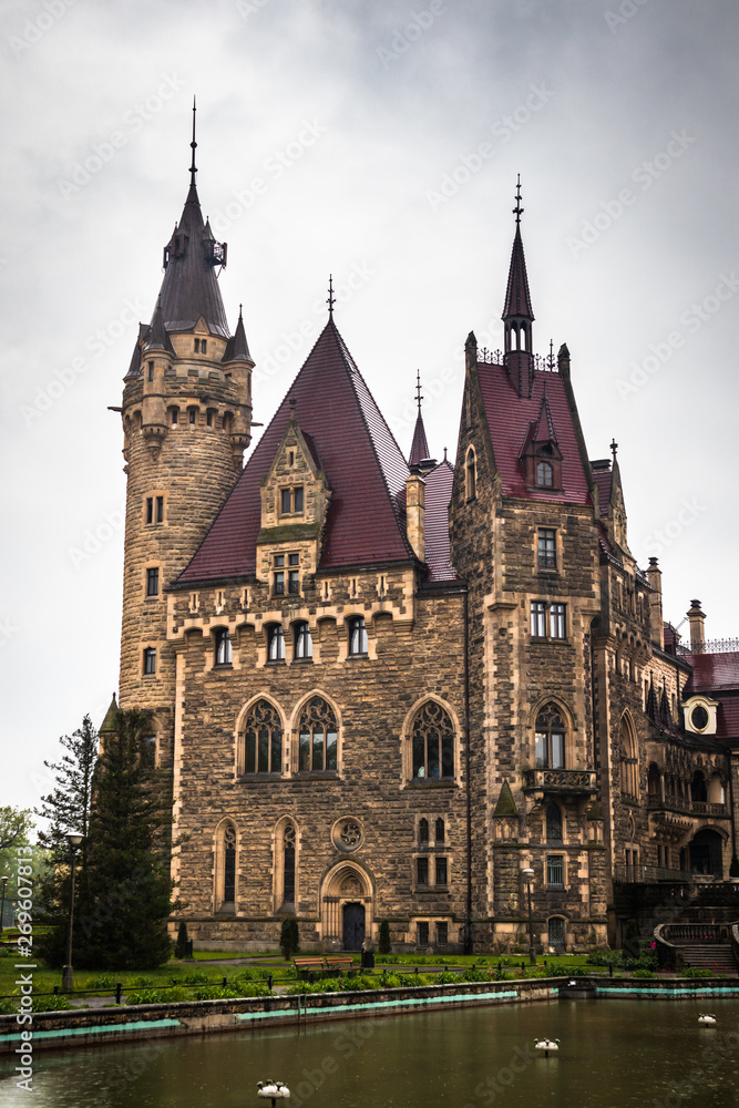 Moszna Castle located in a Moszna village, Upper Silesia, Poland