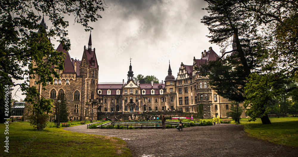 Moszna Castle located in a Moszna village, Upper Silesia, Poland