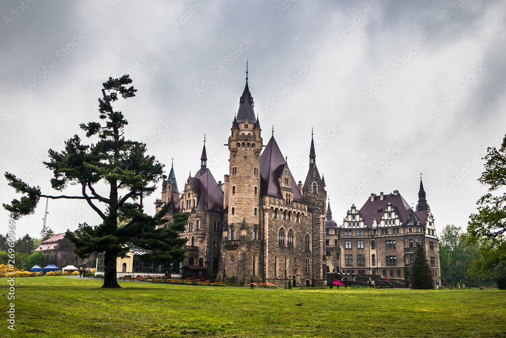 Fototapeta premium Moszna Castle located in a Moszna village, Upper Silesia, Poland