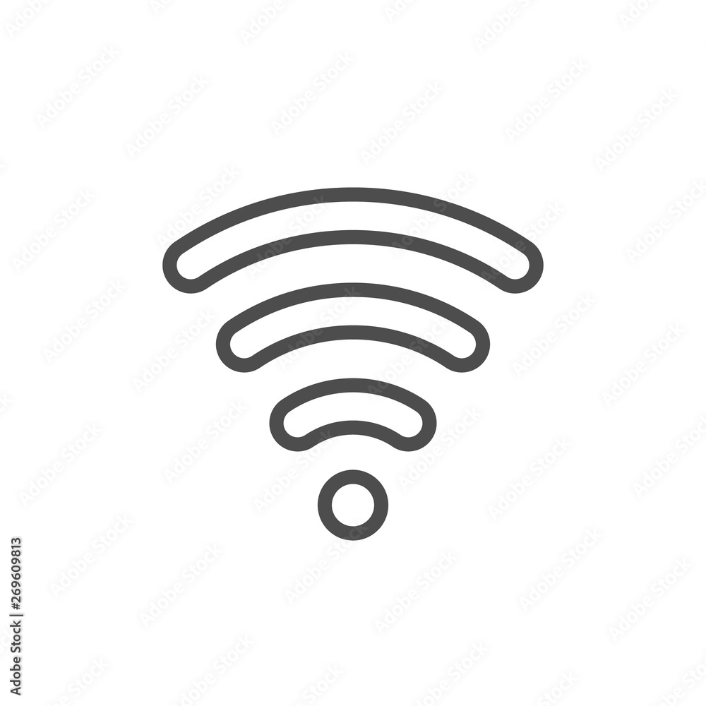 Wi-Fi signal line outline icon Wi-Fi signal line outline icon
