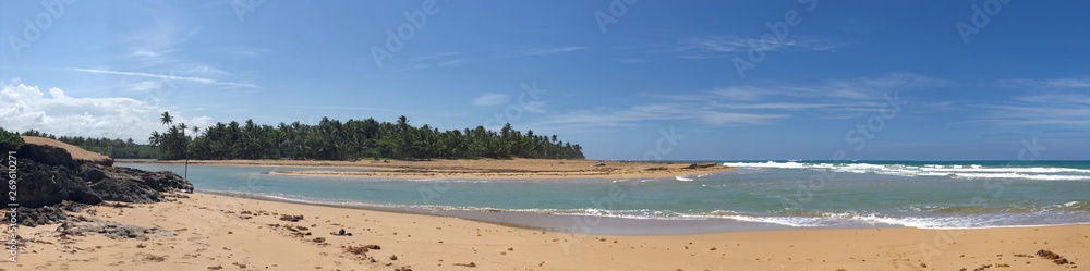 Panoramic seascape where the river meets the ocean Punta Cana Dominican Republic Panoramic seascape where the river meets the ocean Punta Cana Dominican Republic