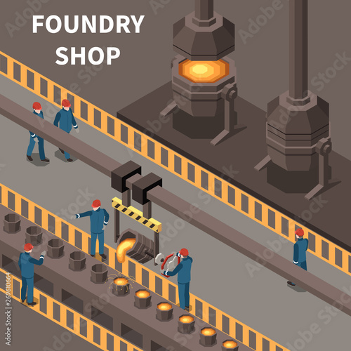 Metal Industry Isometric Composition