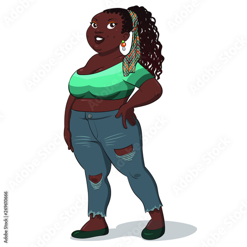 Black girl in summer clothes
