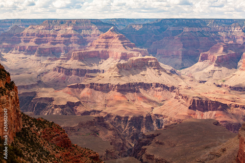 South Rim of the Grand Canyon with high horizon and clouds.  © Steven Starr