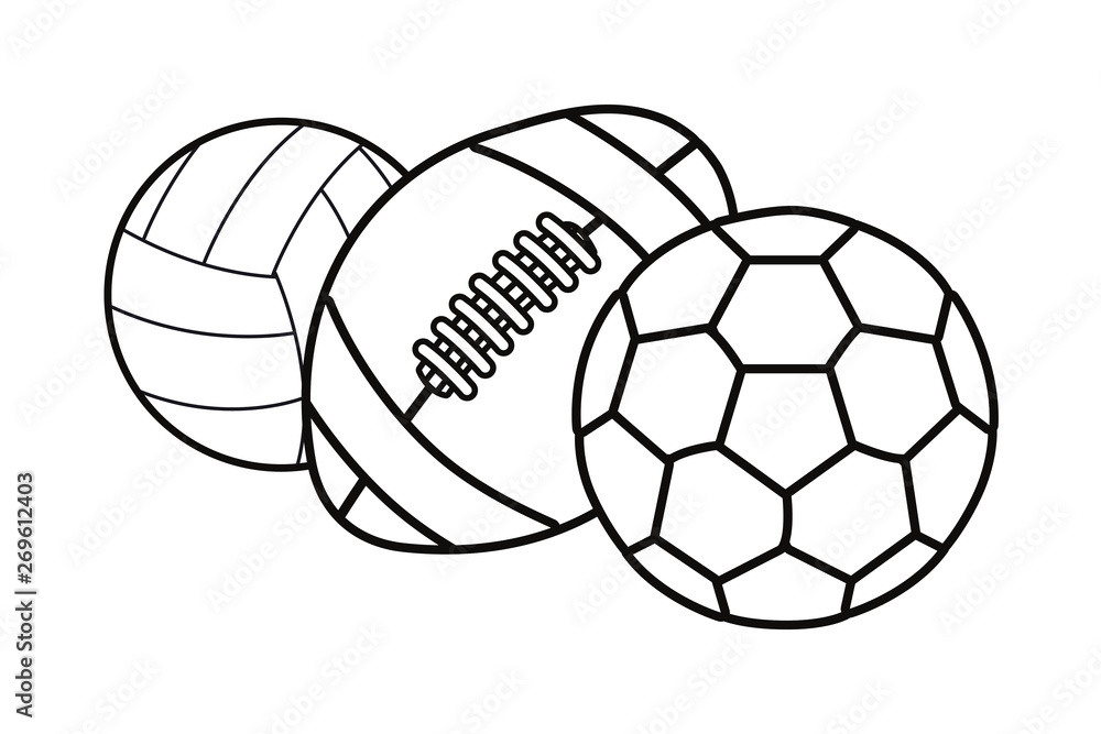 Obraz premium volleyball soccer rugby ball sport