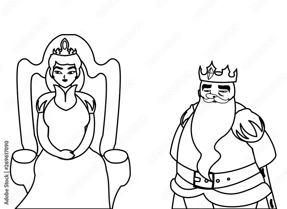 king and queen on throne characters king and queen on throne characters