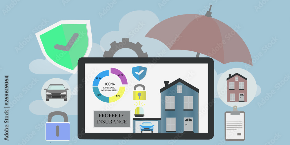 Property insurance vector concept Property insurance vector concept