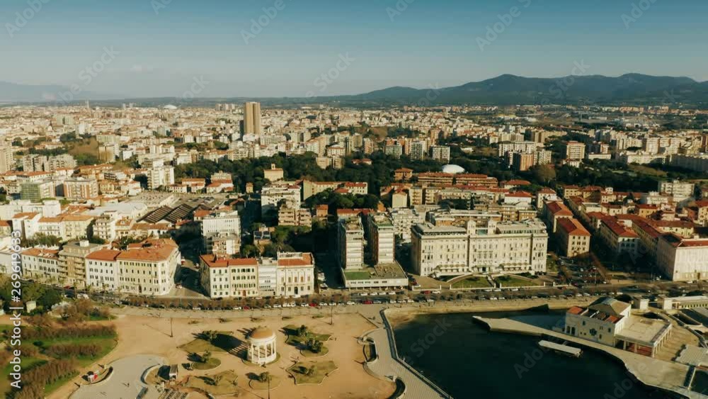 Aerial view of Livorno seafront, Italy Aerial view of Livorno seafront, Italy