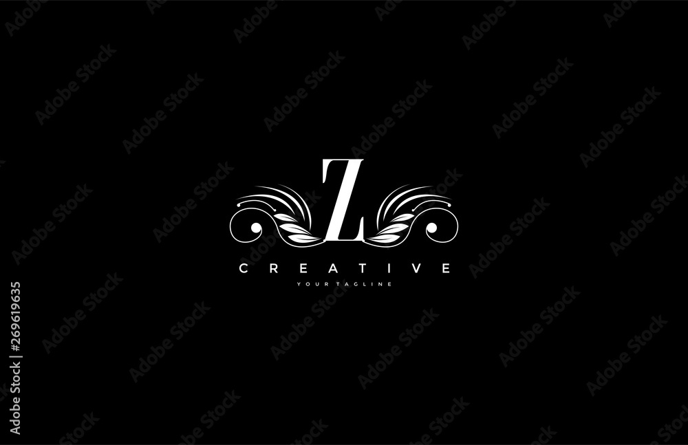 Fototapeta premium Z Letter Floral Elegant Graceful Ornament Logo
