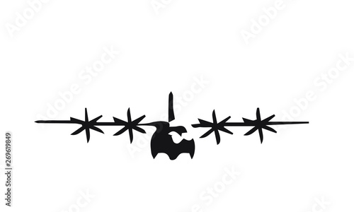 C-130 J model frontal black representation