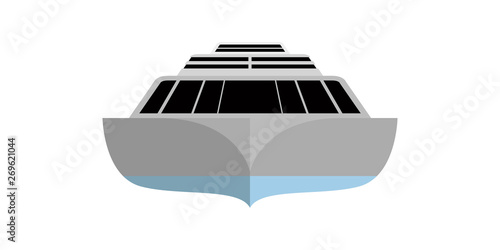 Isolated front view of a yacht - Vector