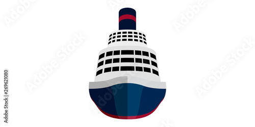 Isolated front view of a cruise ship - Vector