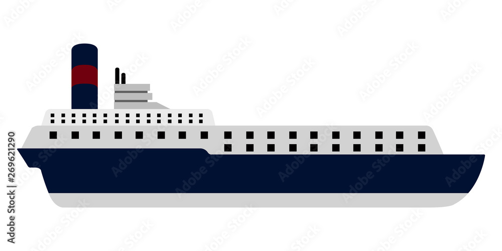 Isolated side view of a cruise ship - Vector Isolated side view of a cruise ship - Vector