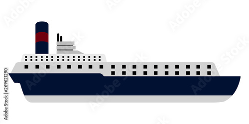 Isolated side view of a cruise ship - Vector