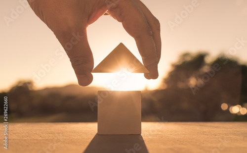 Building the perfect home-house concept. Mortgage, bank, financial services, investment concepts. 