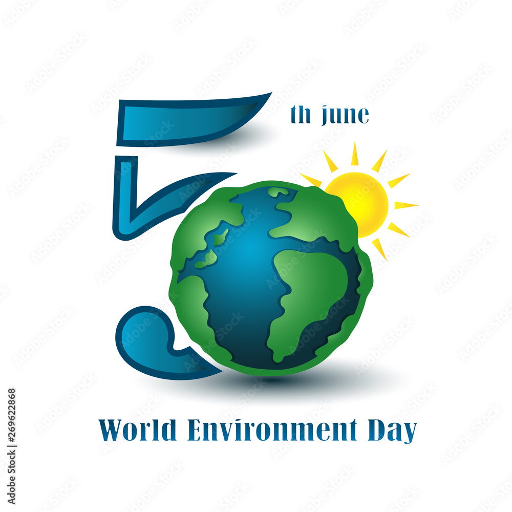 World environment day sign on white background.