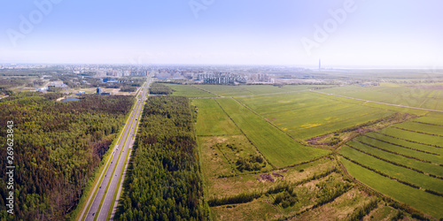 Long straight highway enter...