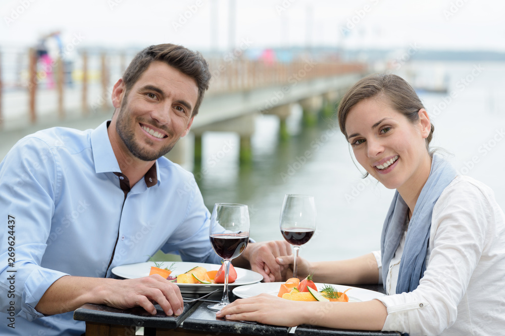 man and woman celebrating anniversary outdoors