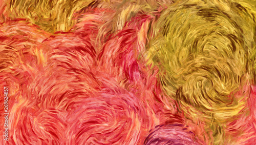 Abstract painting impressionism wall art print example with oil imitation in ...