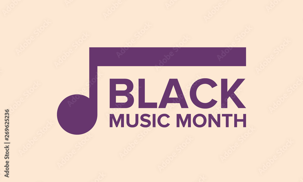 Black Music Month in June. African-American Music Appreciation Month. Celebrated annual in United States. Music concept. Poster, card, banner and background. Vector illustration Black Music Month in June. African-American Music Appreciation Month. Celebrated annual in United States. Music concept. Poster, card, banner and background. Vector illustration