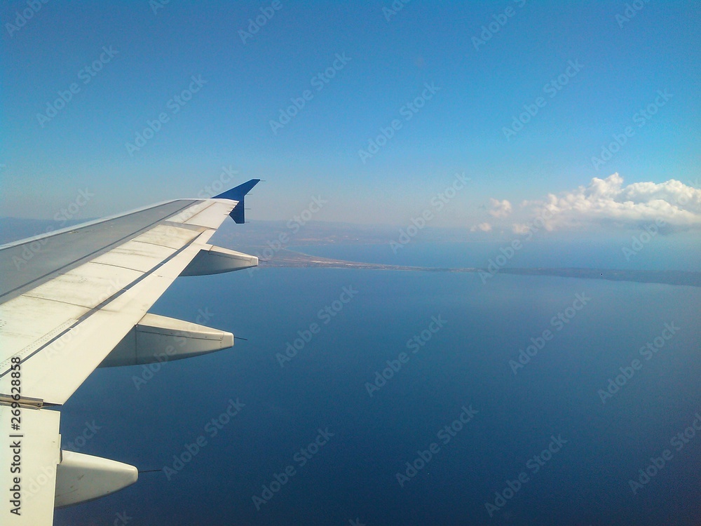 Obraz premium The beautiful view from airplane window, Cyprus