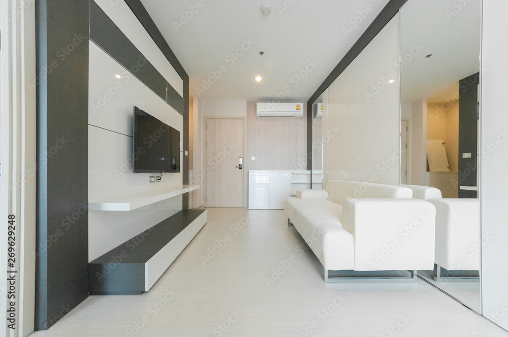 custom made wallpaper toronto digitalBright living room with sofa.