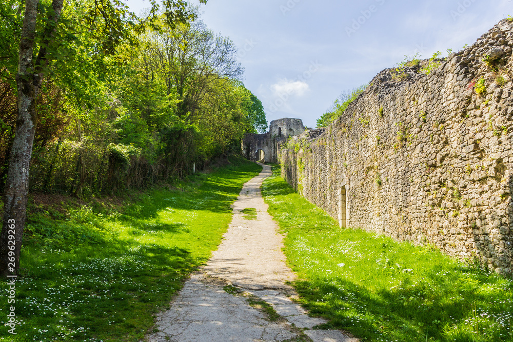 Old city walls of Provins, medieval town in France
