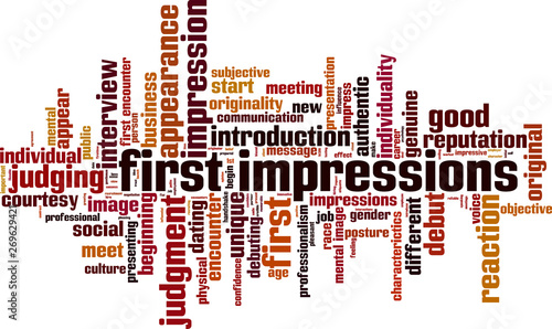 First impressions word cloud