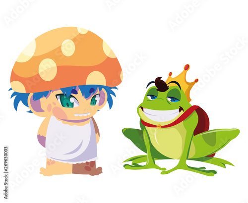 toad prince and fungu elf fairytale character