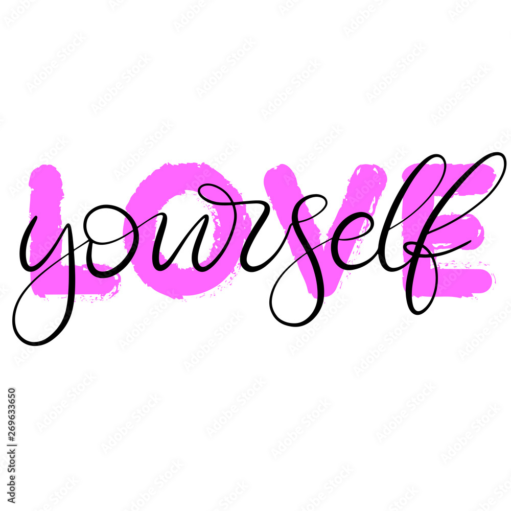 Black and white lettering vector illustration. Black and white lettering vector illustration.
