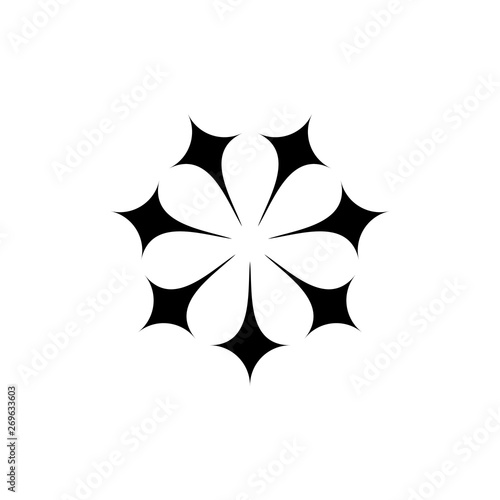 star spark seven corner logo design concept