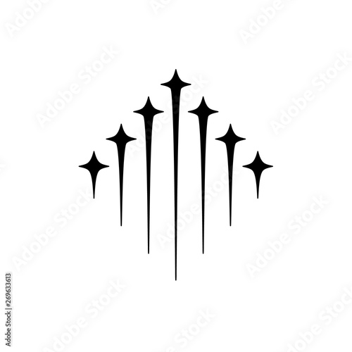 Black white star spark up logo design template