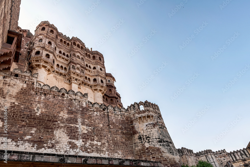 Mehrangarh Fort in Jodhpur, India.