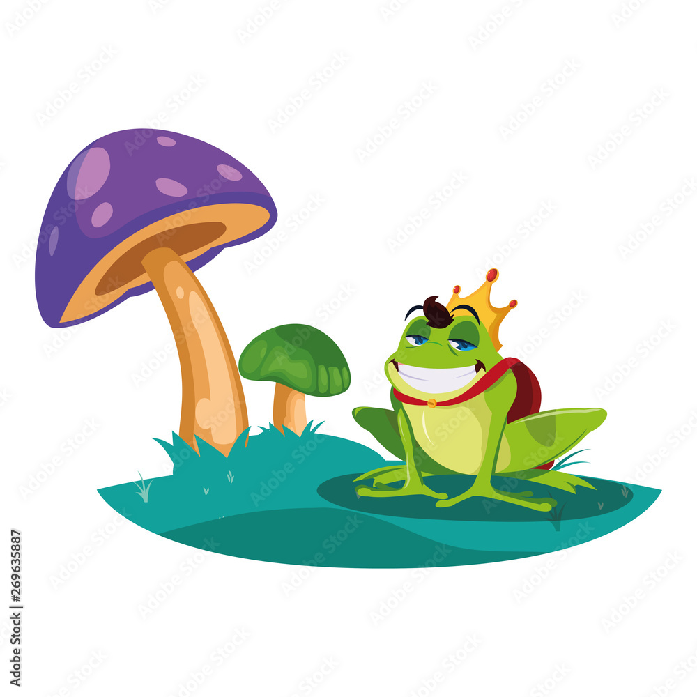 Obraz premium toad prince in garden fairytale character