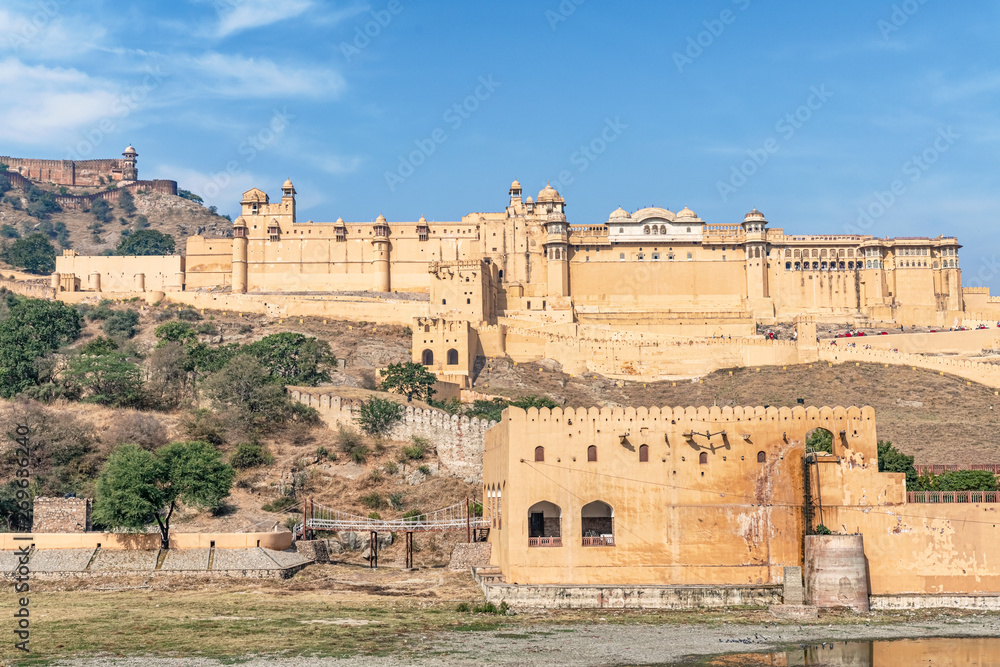 Amer, Amber, fort in Amer city near Jaipur, Rajasthan, India.