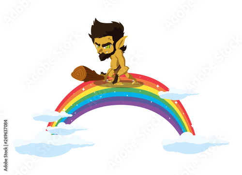 caveman gnome with rainbow magic character