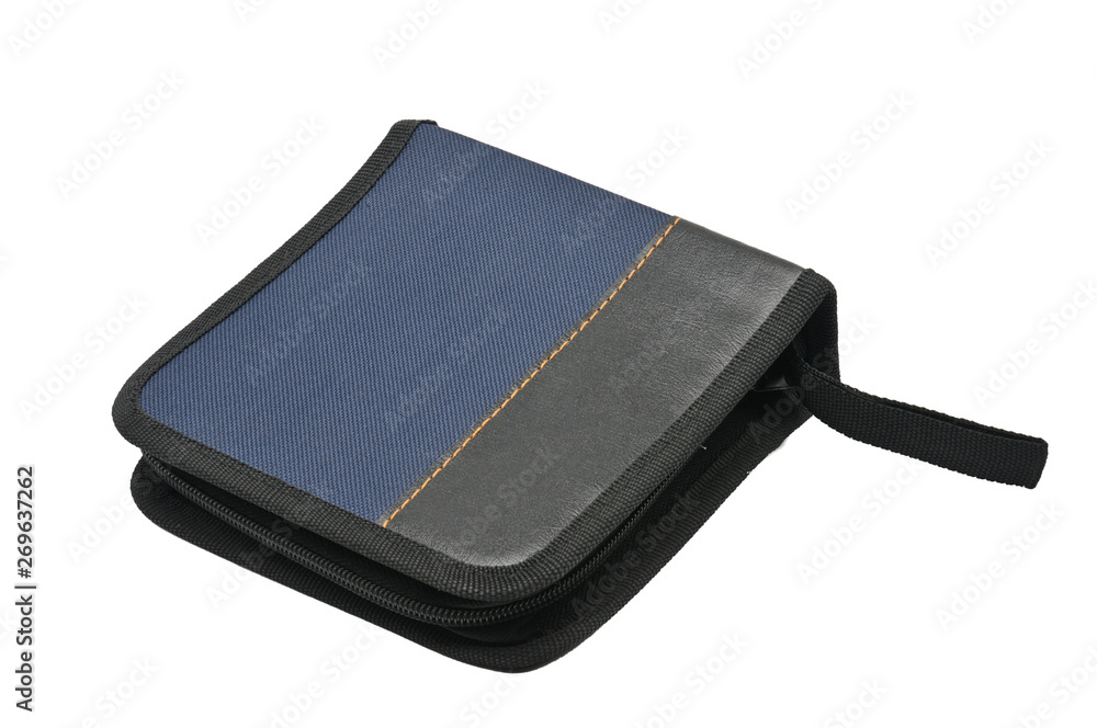 Case for CDs and DVDs on a white background Case for CDs and DVDs on a white background