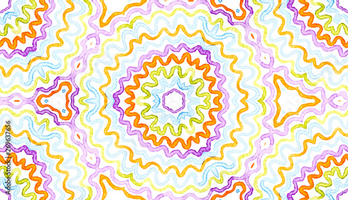 Colorful Geometric Watercolor. Dazzling Seamless P