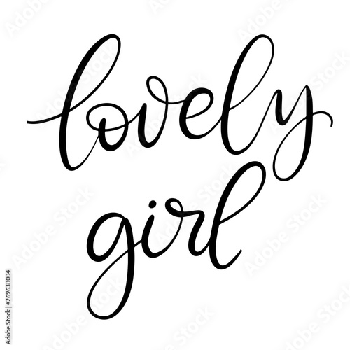 Black and white lettering vector illustration.