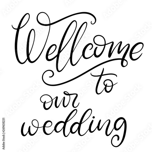 Black and white lettering vector illustration.