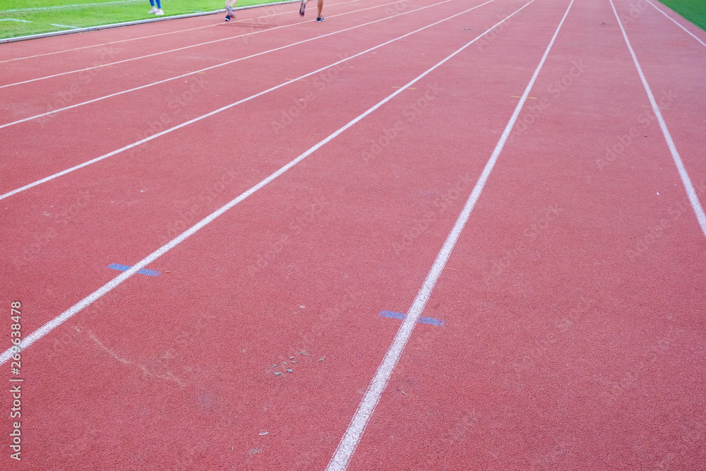 Running track in sport stadium