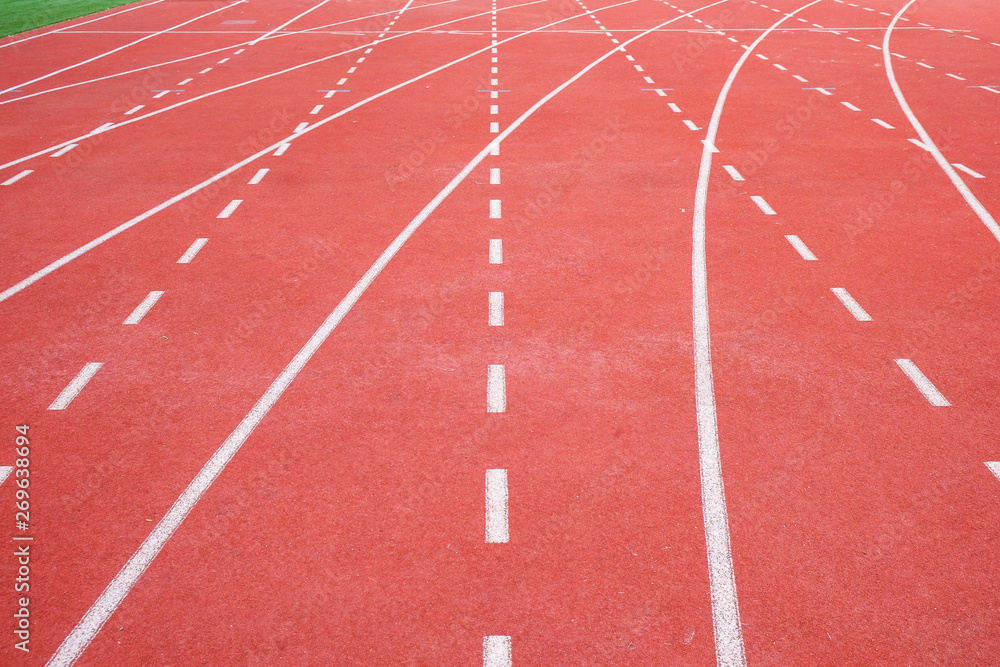 Running track in sport stadium