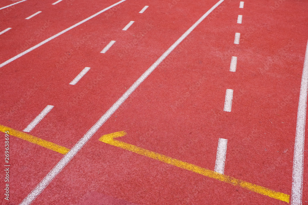 Running track in sport stadium