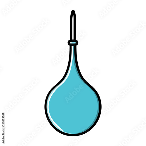 A large round medical rubber pear, an enema for cleansing the bowels and curing diseases,  icon on a white background. Vector illustration