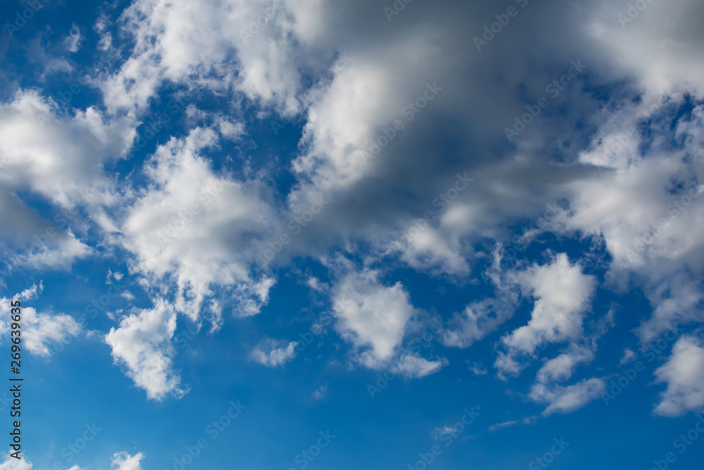 Blue sky with clouds. Blue sky with nimbostratus clouds. Blue sky with ...