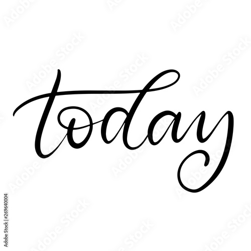 Black and white lettering vector illustration.