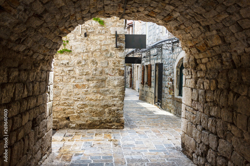 Narrow stone streets of Montenegro