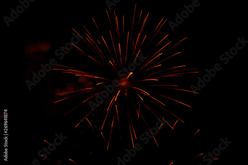 Close up of a weeping firework explosion