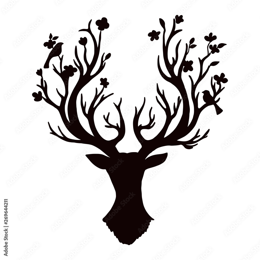 Isolated deers on the white background. Deers silhouettes. Vector EPS 10. Isolated deers on the white background. Deers silhouettes. Vector EPS 10.